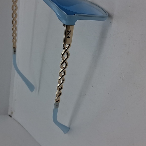 NWOT Unbranded Stylish Blue & Gold Sunglasses - Picture 4 of 5